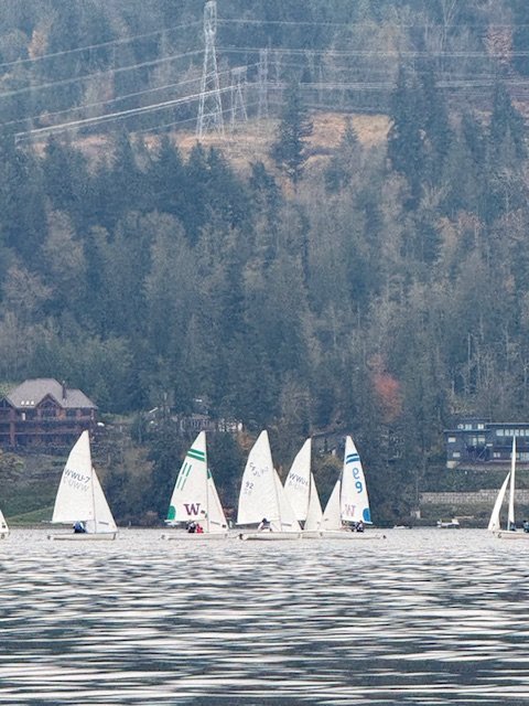 WWU sailing race at Lake Whatcom
