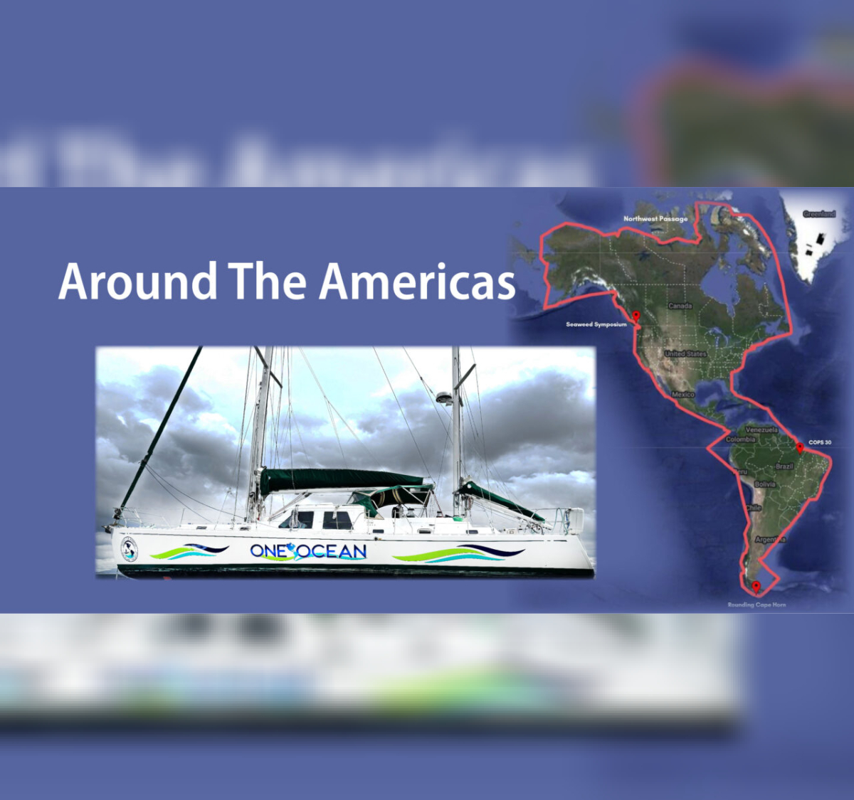 Around the Americas boat and map