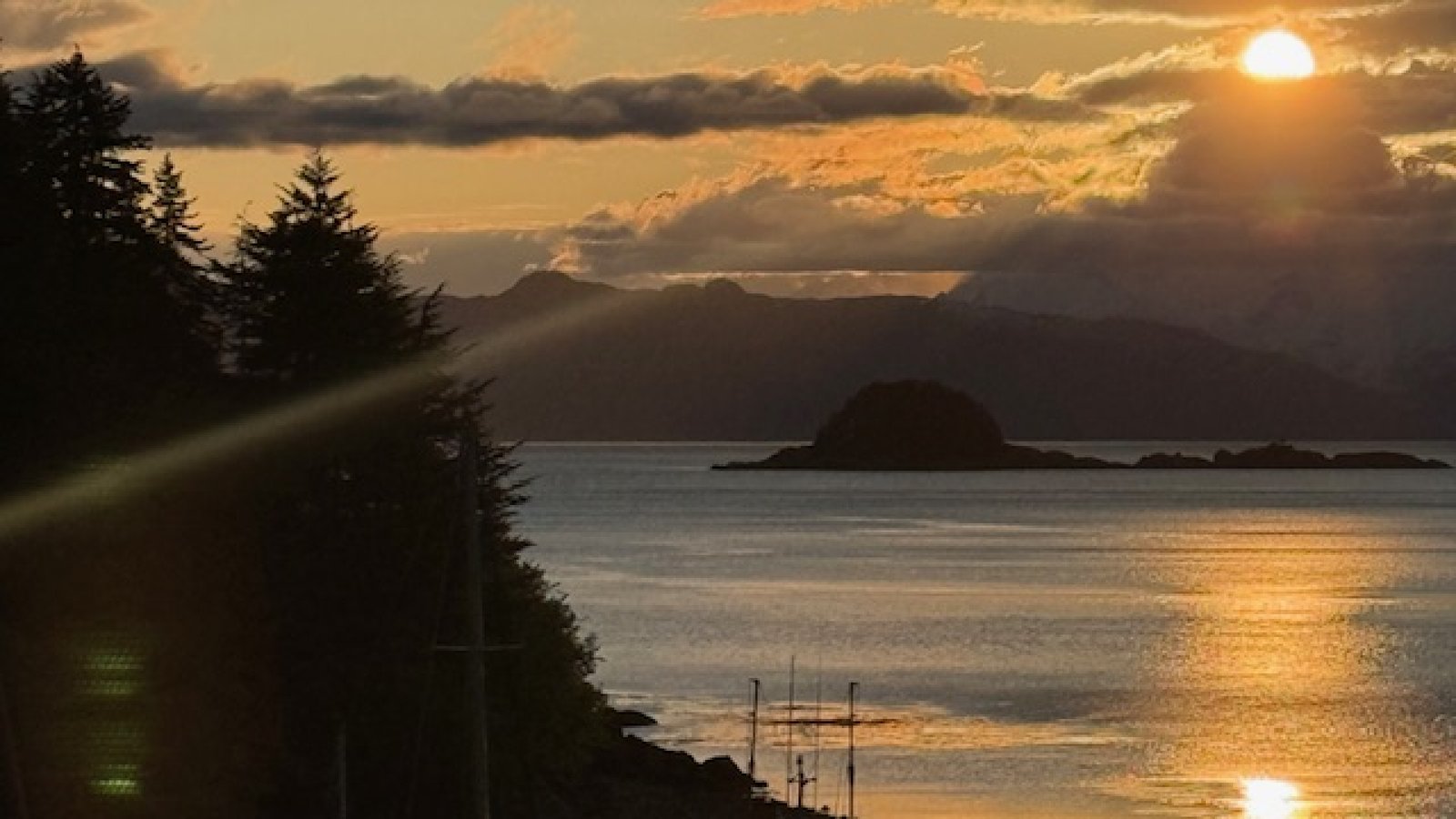 Sunset featuring One Ocean in Elfin Cove 