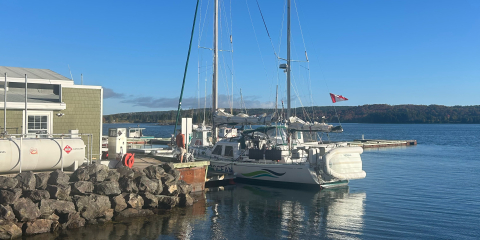 Sailboat at Fuel Dock