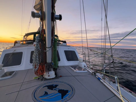 Ice Tickle Island -> Guysborough⛵️ One Ocean will tuck into a duck out place to avoid w…