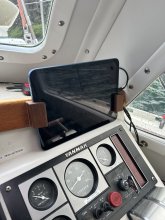 IPad mounted on boat dash